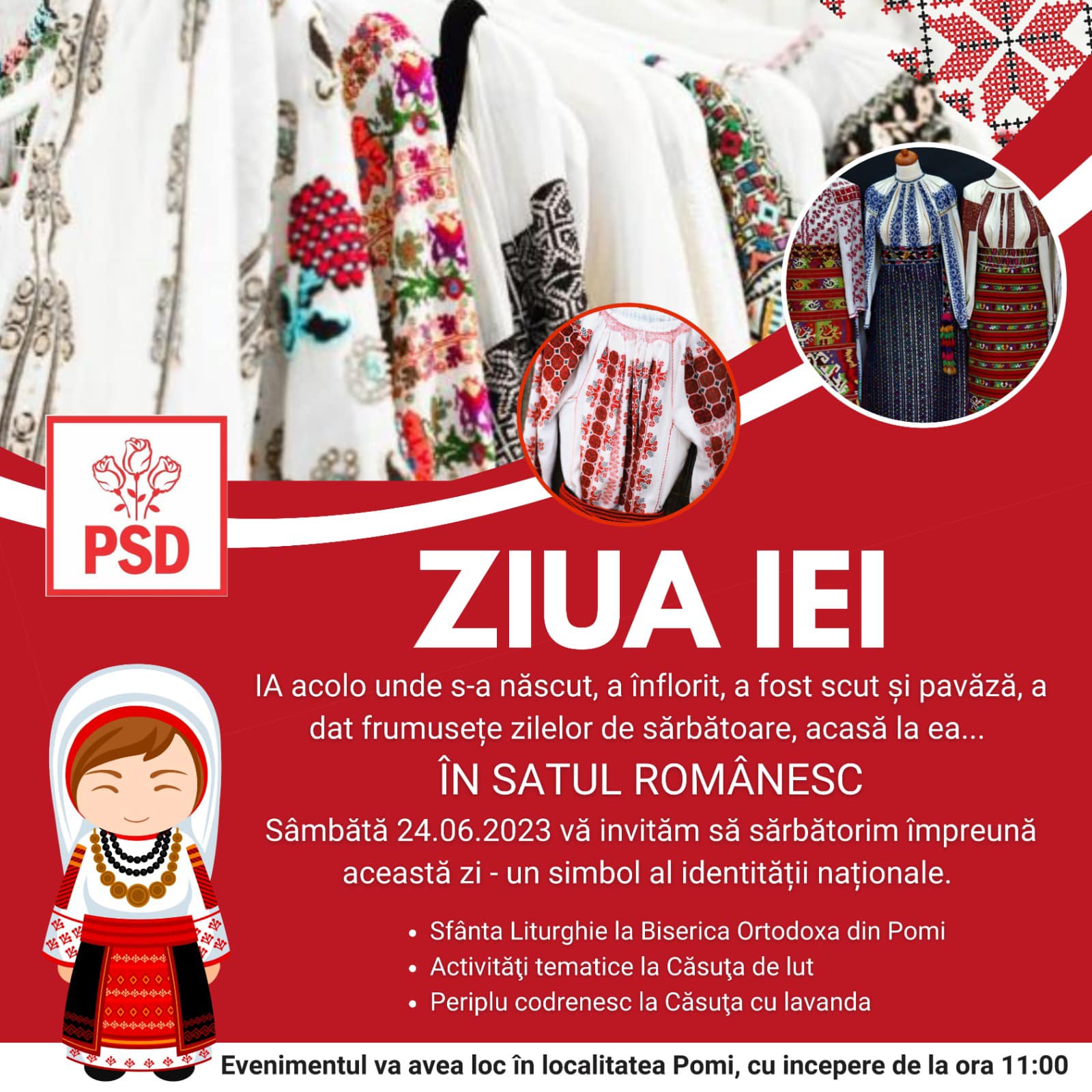 PSD îi invită pe sătmăreni la sărbătoarea IEI, un simbol al identității naționale