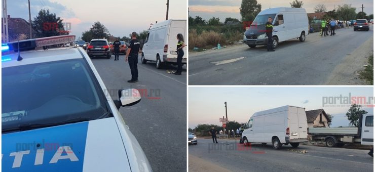 FOTOGALERIE. Accident GRAV  în județ. A fost LOVIT  de DOUĂ mașini