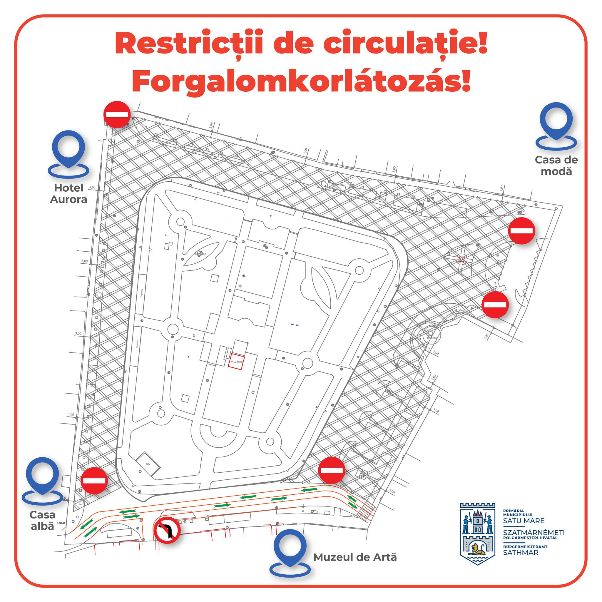 Noi reguli de circulație în Centrul Vechi. Se închide și utimul tronson din Piața Libertății