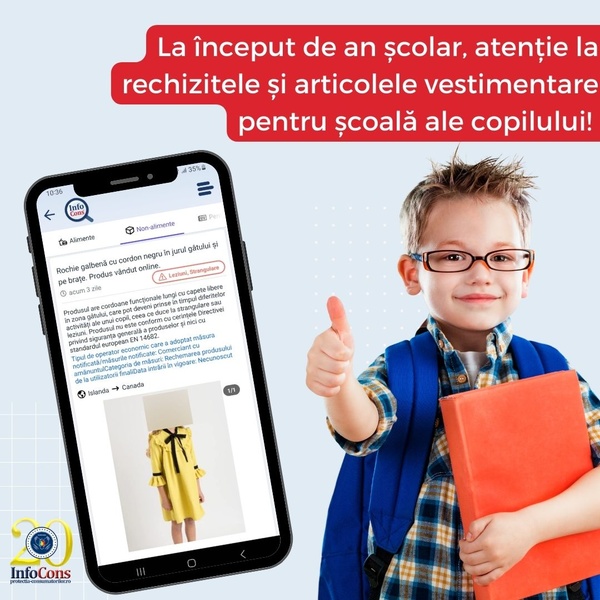Alertă InfoCons! La început de an școlar, atenție la rechizitele și articolele vestimentare pentru școală ale copilului !