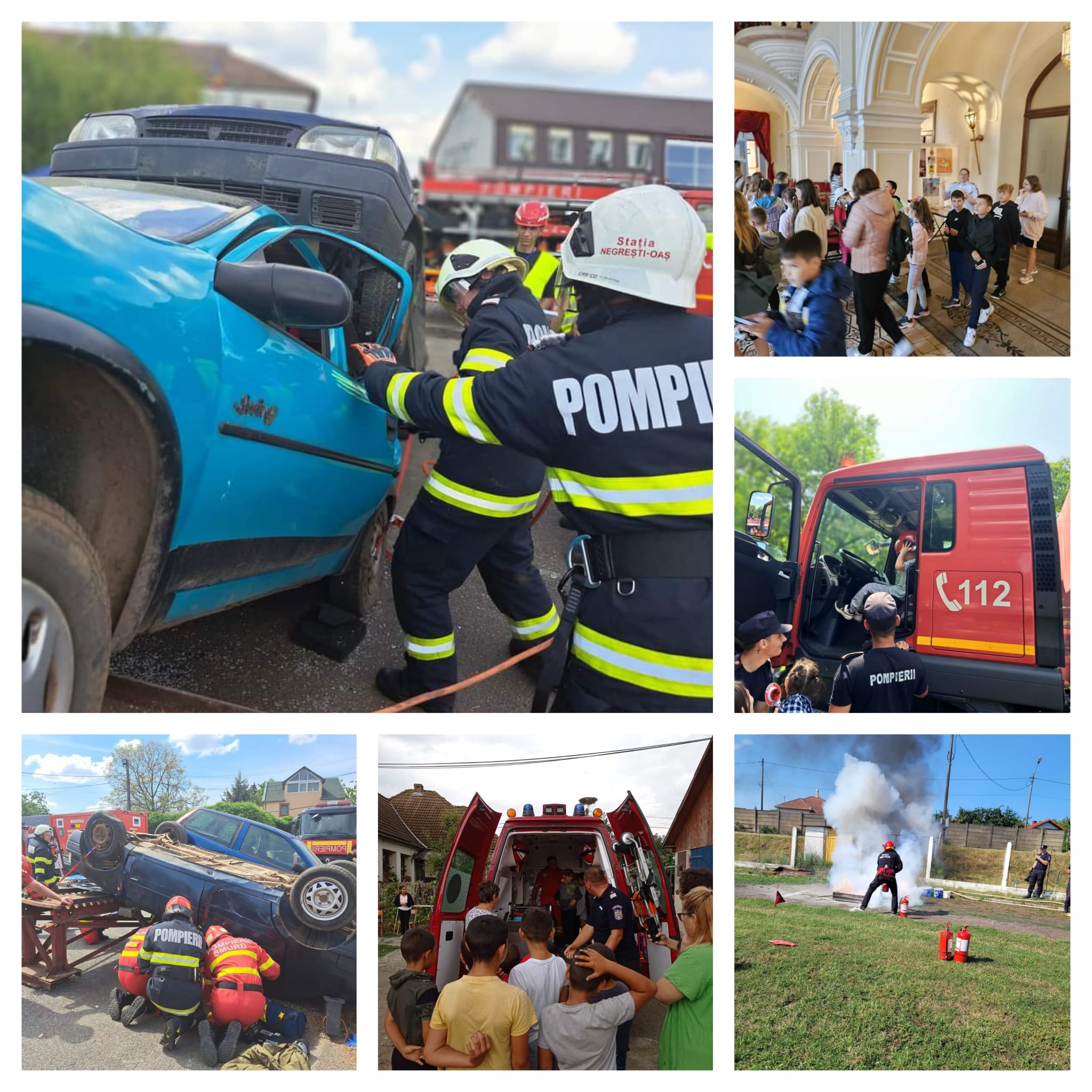 Exerciții demonstrative ale pompierilor sătmăreni cu ocazia ,,Zilei Pompierilor din România”