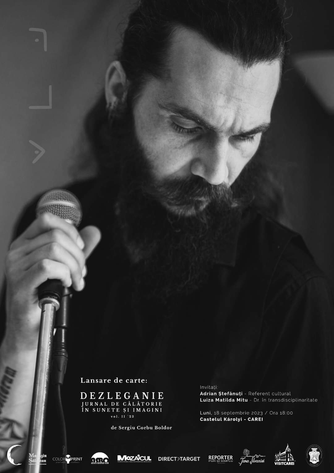 Lansare de carte și spectacol sonor prezentate de Corbu la Castelul Károlyi din Carei