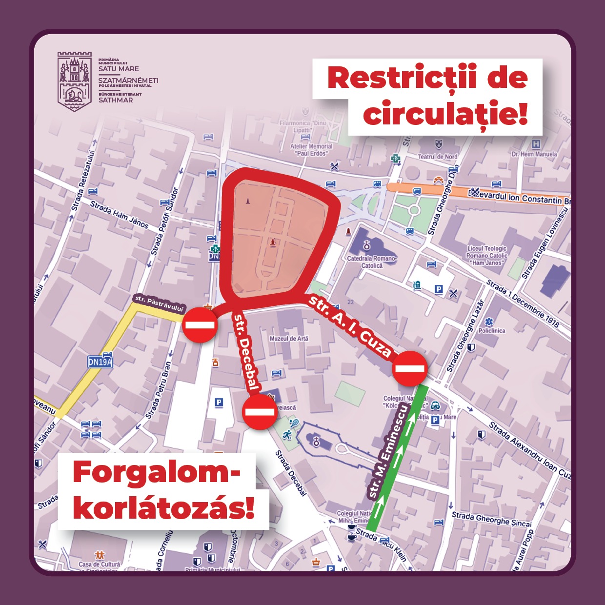 Noi reguli de circulație în zona Centrului Vechi