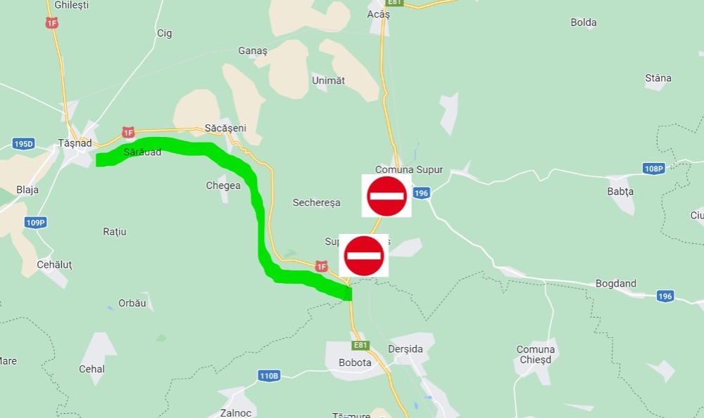 Se deschide circulația rutieră pe tronsonul Zalău – Tășnad respectiv pe ruta E81 Zalău – DN1F Tășnad
