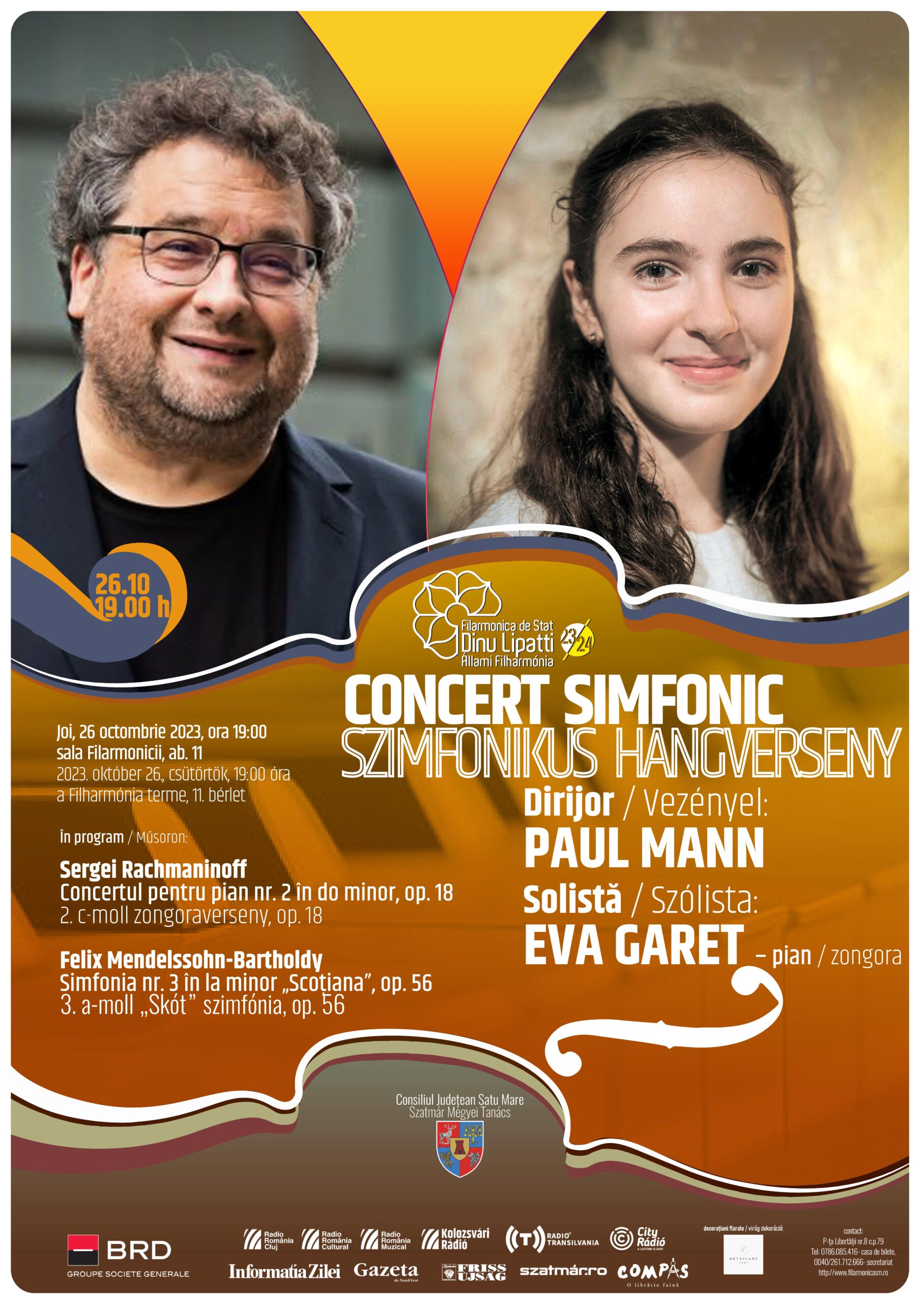 Concert simfonic și Concert rock simfonic la Filarmonica din Satu Mare