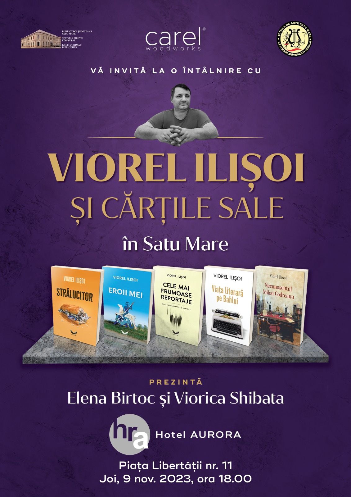 Scriitorul și publicistul Viorel Ilișoi vine la Satu Mare
