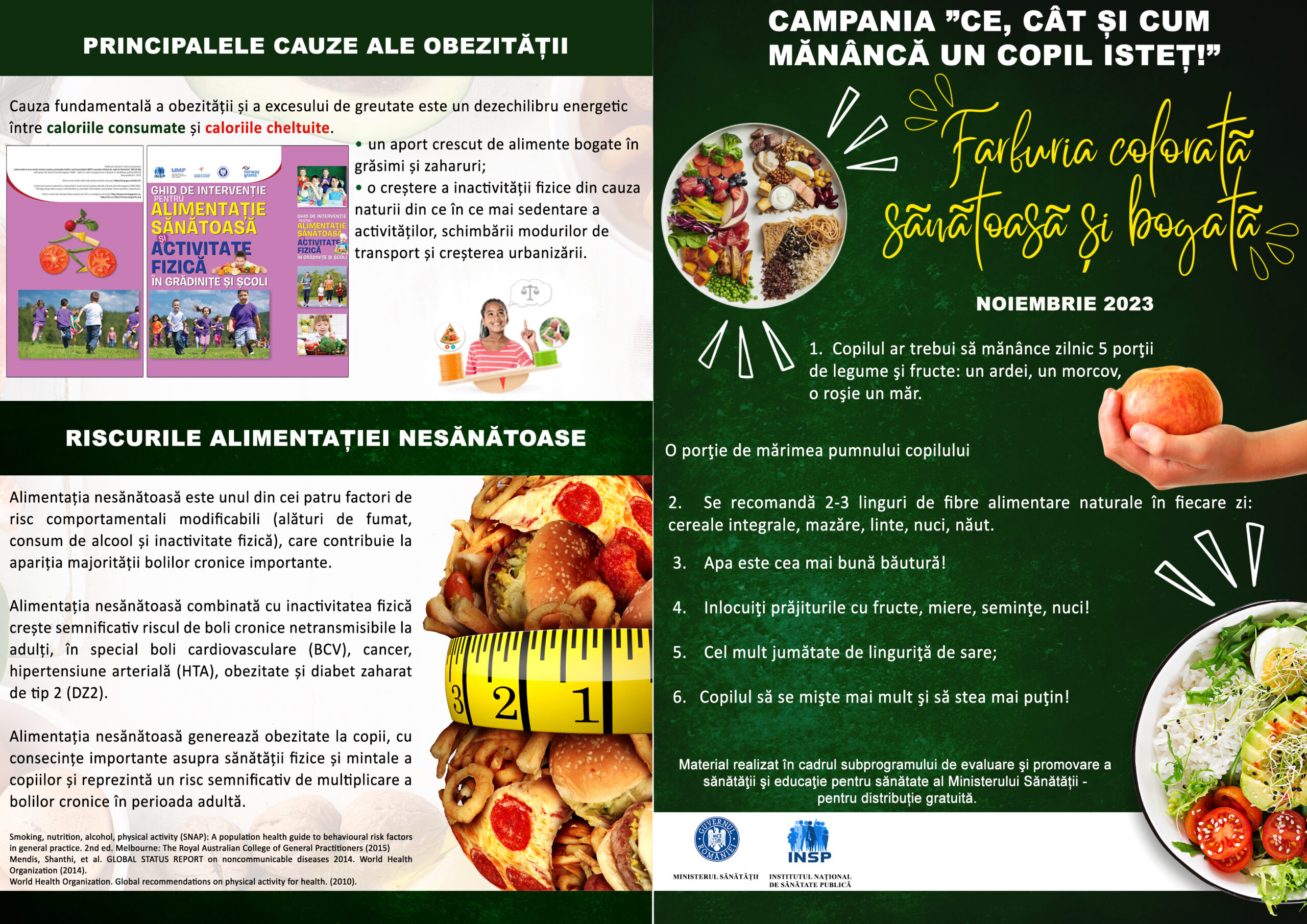 „Ce, cât și cum mănâncă un copil isteţ”, campanie adresată copiilor din ciclul primar