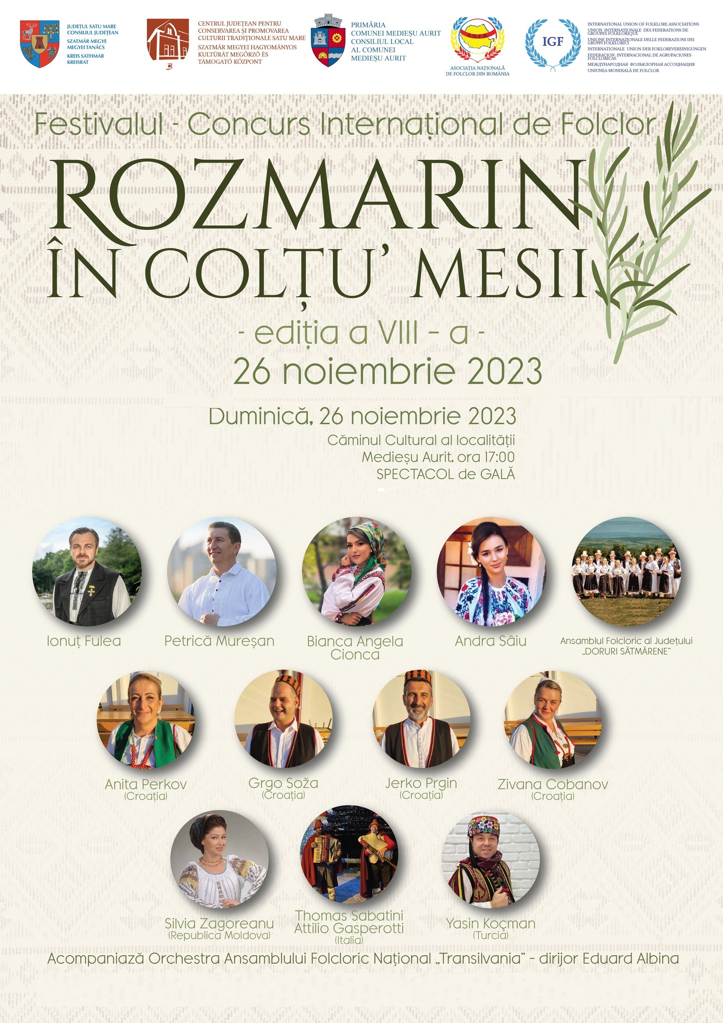 Regal folcloric cu ocazia Festivalului „Rozmarin în colţu’ mesii"