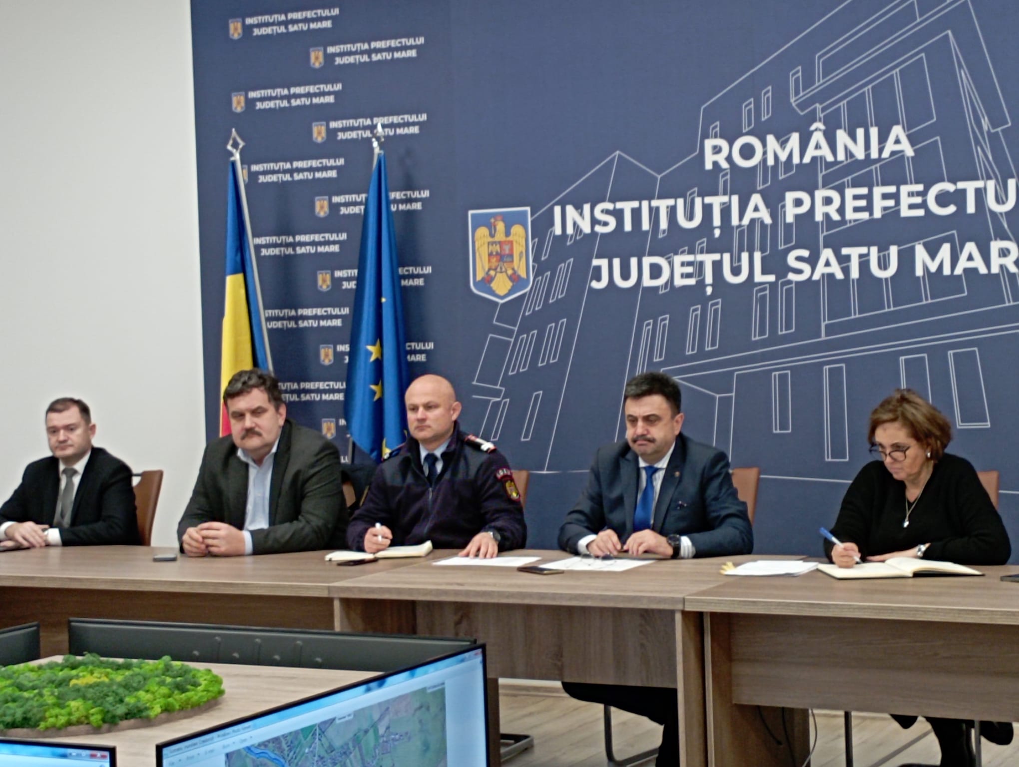 Ședința Comitetului Județean pentru Situații de Urgență. Prefectura, cu ochii pe cotele râurilor din județ