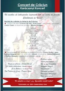 Elevii Liceului de Artă „Aurel Popp” susțin un concert de colinde și cântece de Crăciun la Castelul Károly din Carei
