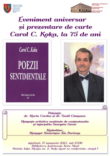Eveniment aniversar Carol C. Koka, în organizarea Bibliotecii Județene Satu Mare