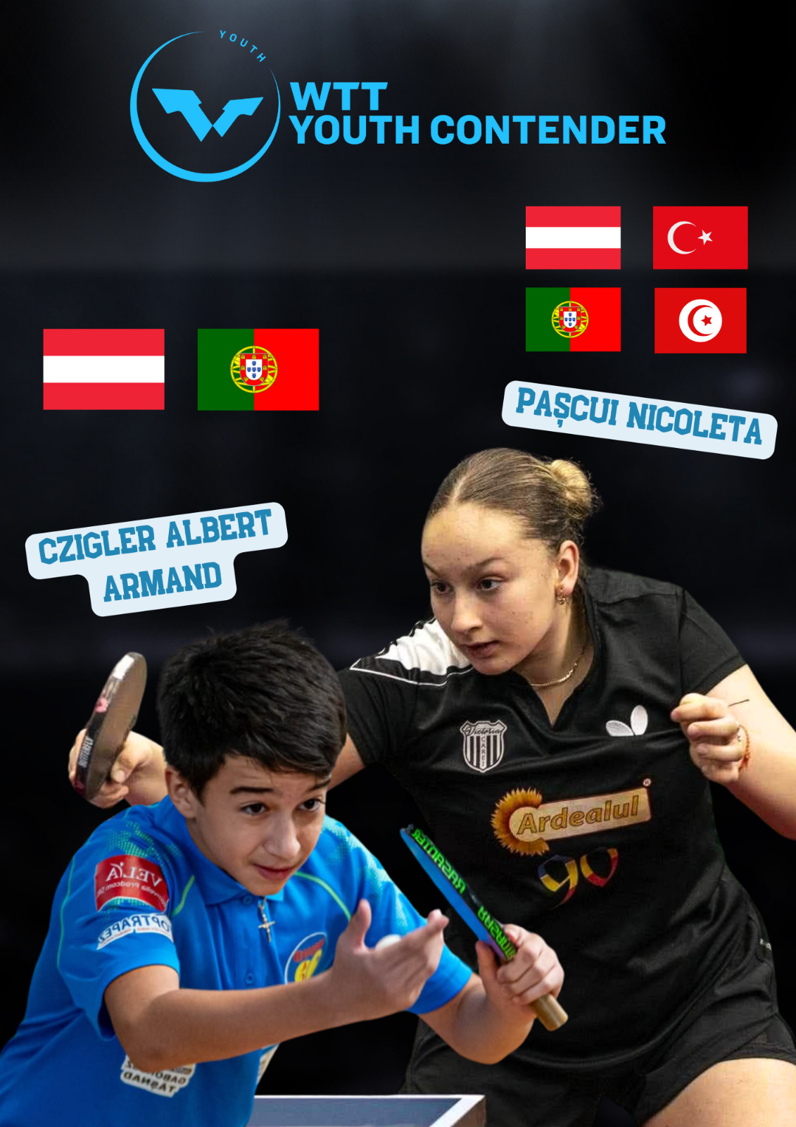 Doi sătmăreni vor juca la turneul ”World Table Tenis ”de la Linz