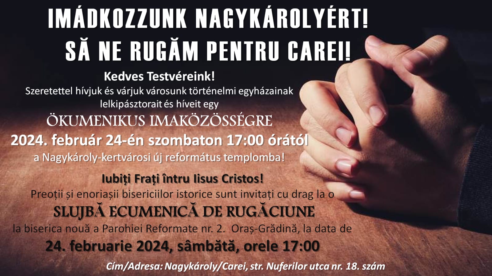 FOTOREPORTAJUL SĂPTĂMÂNII: SEARĂ DE RUGĂCIUNE ECUMENICĂ LA CAREI