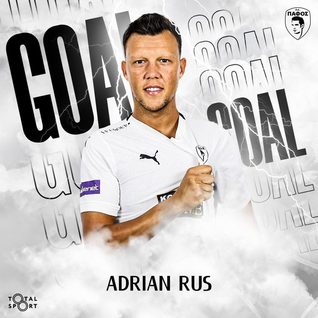 Adrian Rus a marcat din nou pentru FC Pafos, în campionatul Ciprului