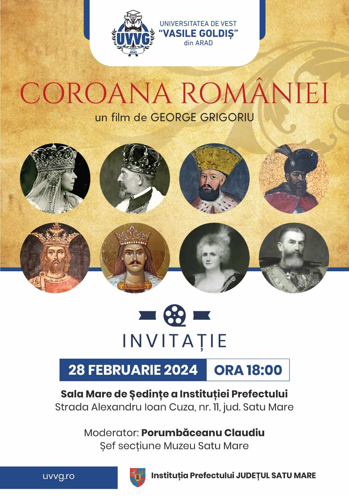 Pelicula ”Coroana României”, proiectată la Satu Mare