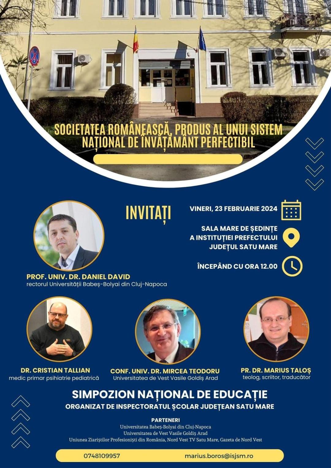 SIMPOZION NAȚIONAL DE EDUCAȚIE LA SATU MARE!