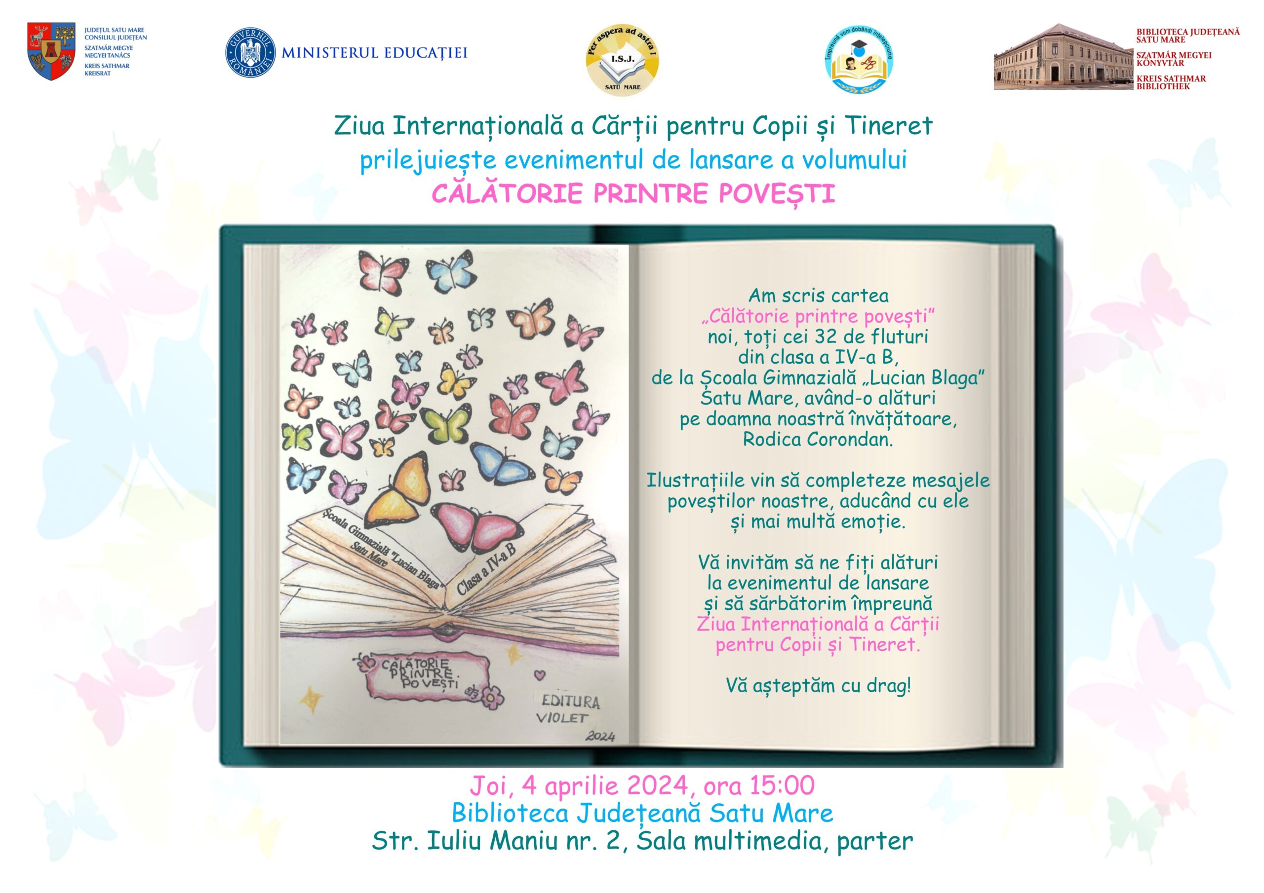 Ziua Internațională a Cărții pentru Copii și Tineret, marcată la Biblioteca Județeană Satu Mare