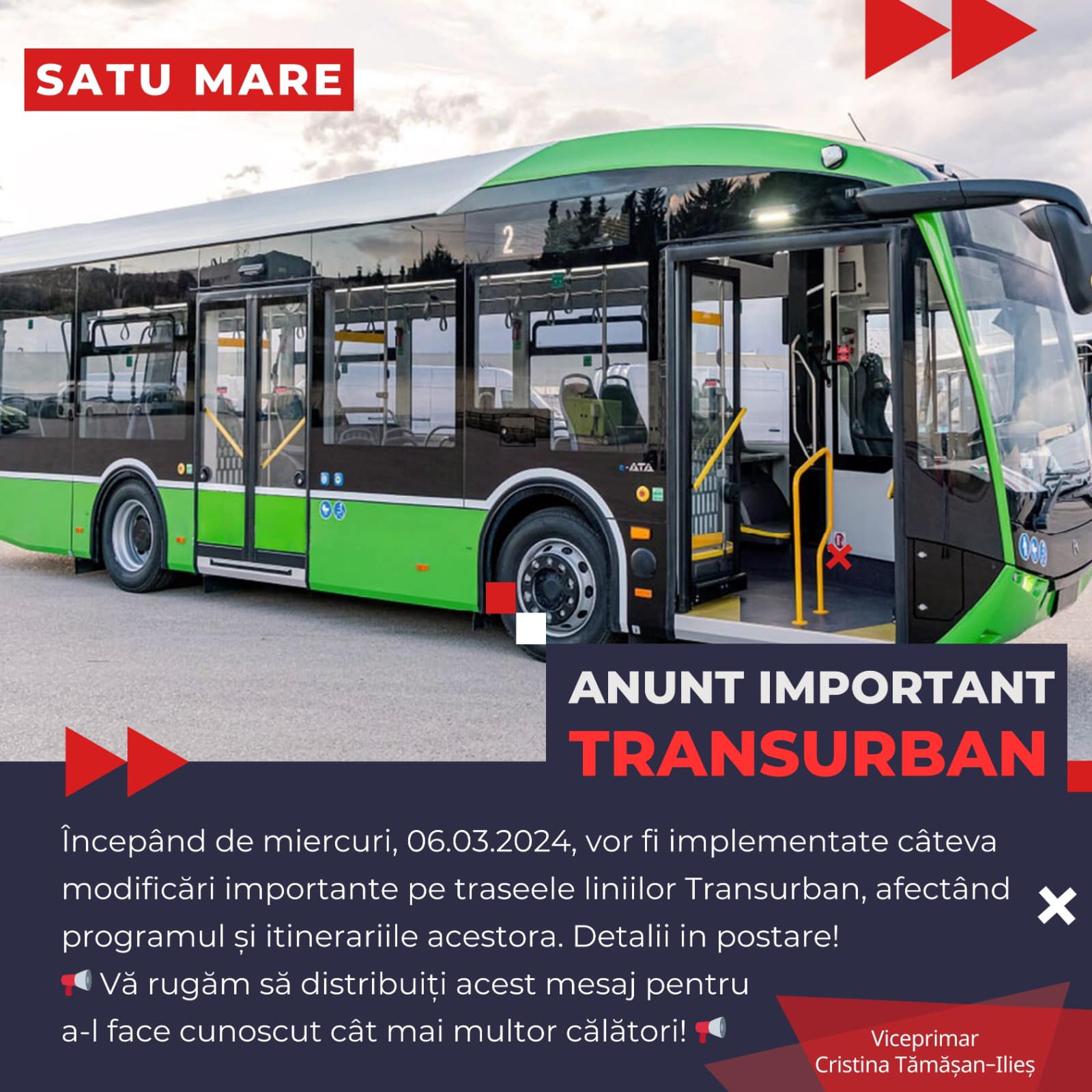 ATENȚIE!!! Modificări importante pe traseele liniilor Transurban. Despre ce este vorba