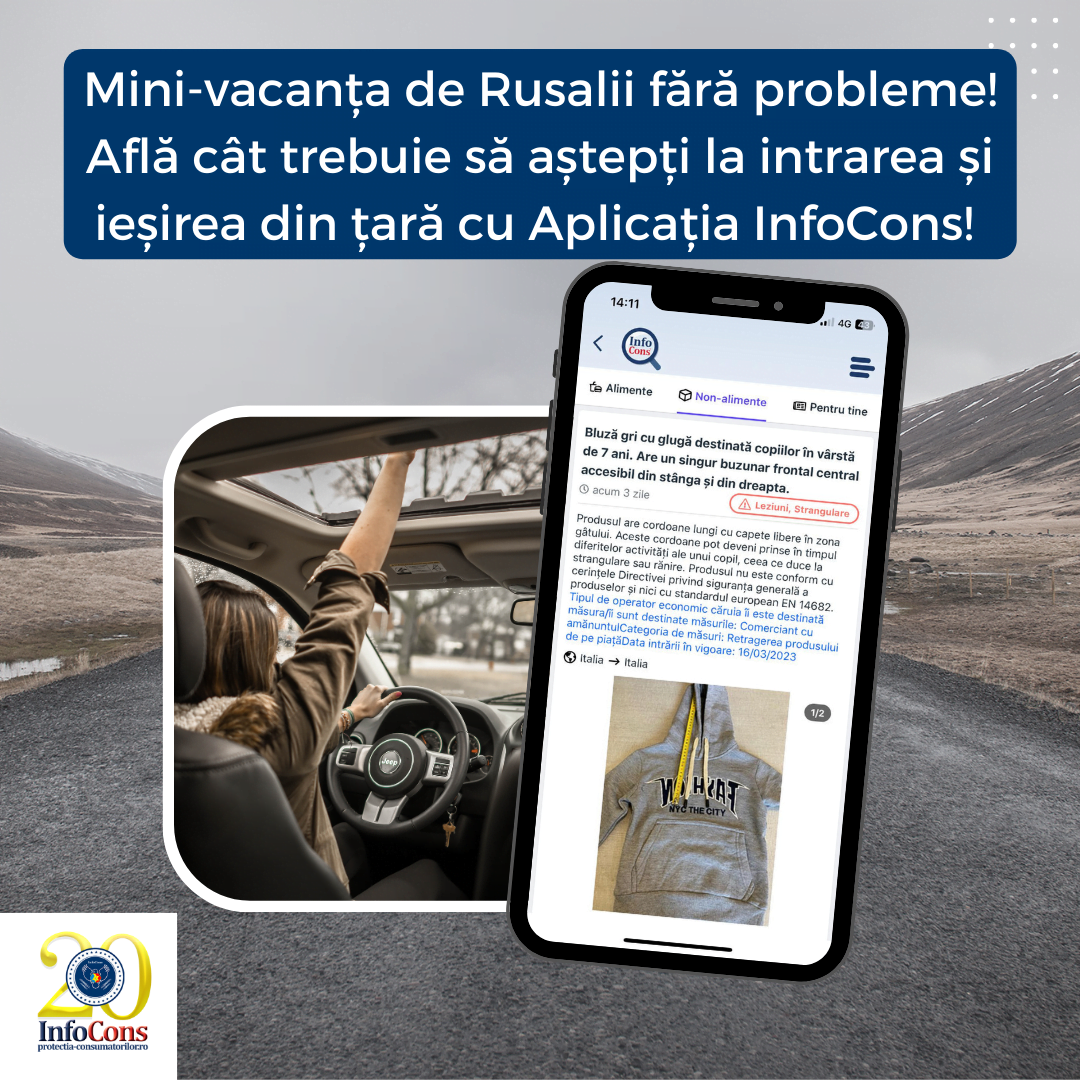 Mini - vacanța de 1 Mai și Paște fără probleme ! Află cât trebuie să aștepți la intrarea și ieșirea din țară cu Aplicația Europeană InfoCons ! SOS  - numere de urgență și utile la nivel internațional!