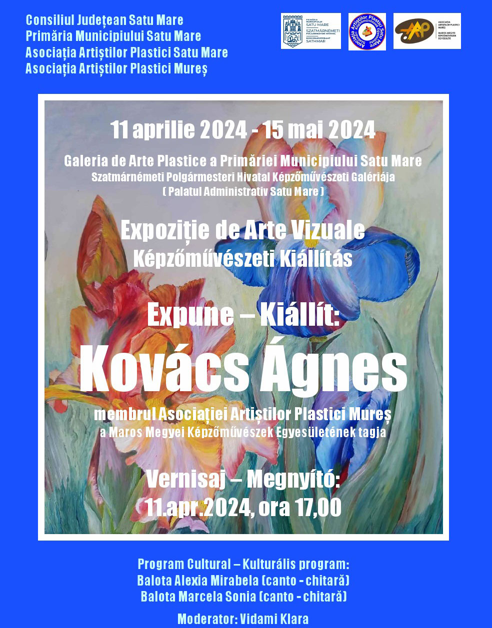 Pictorița Kovács Ágnes expune la Galeria de Arte Plastice a Primăriei Municipiului Satu Mare