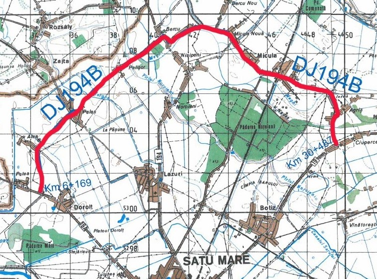 Consiliul Județean Satu Mare a lansat procedura de licitație publică pentru proiectarea și execuția drumului județean DJ 194B