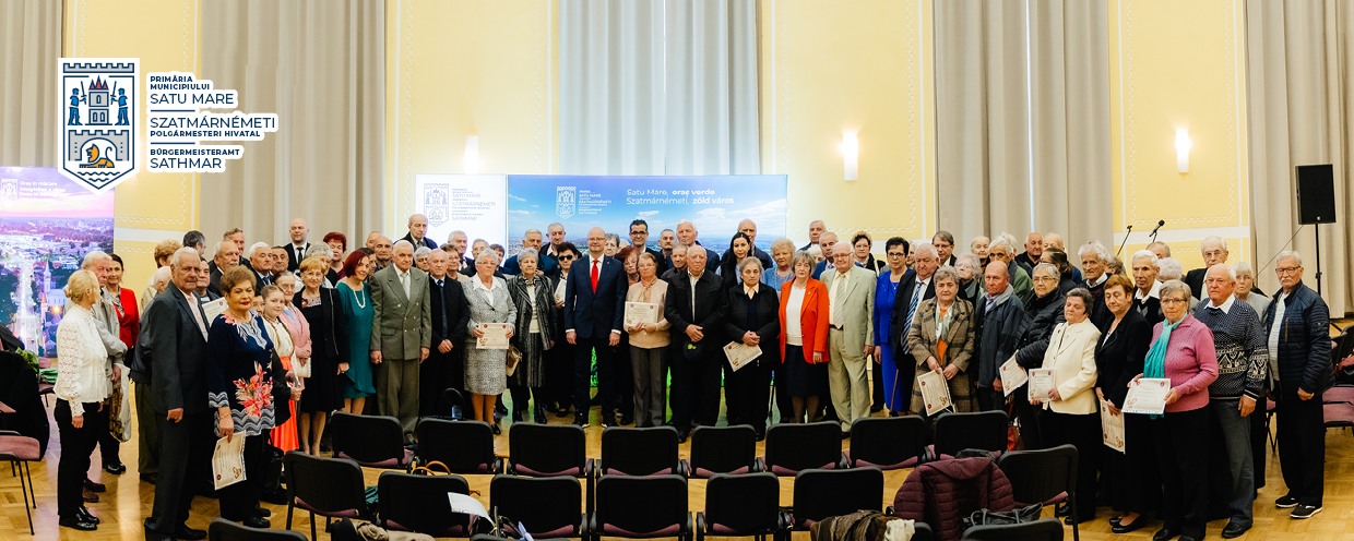 Cele mai longevive cupluri au fost premiate și felicitate de Primăria Municipiului Satu Mare