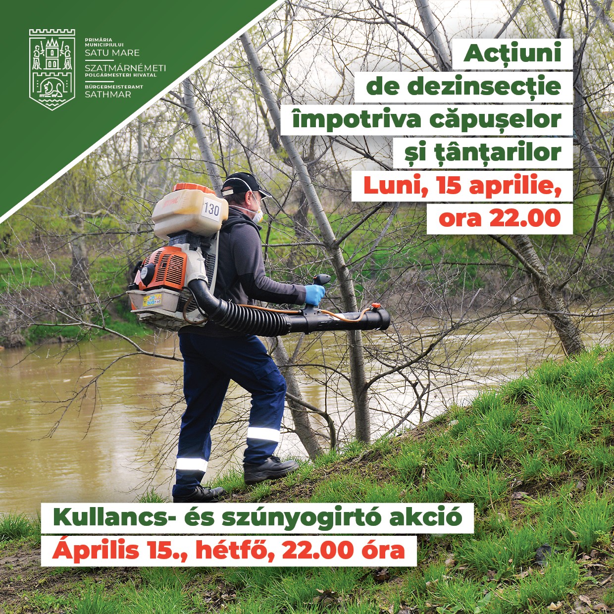 Acțiuni de dezinsecție împotriva căpușelor și a țânțarilor