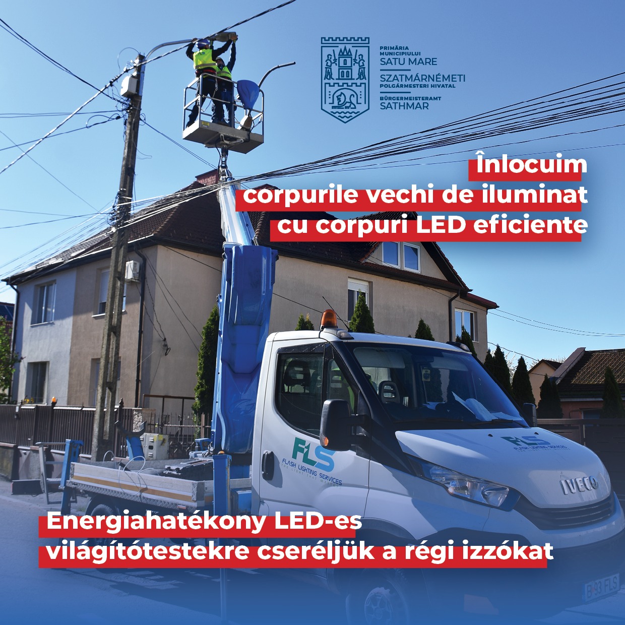 Lucrări de modernizare a iluminatului public în Satu Mare