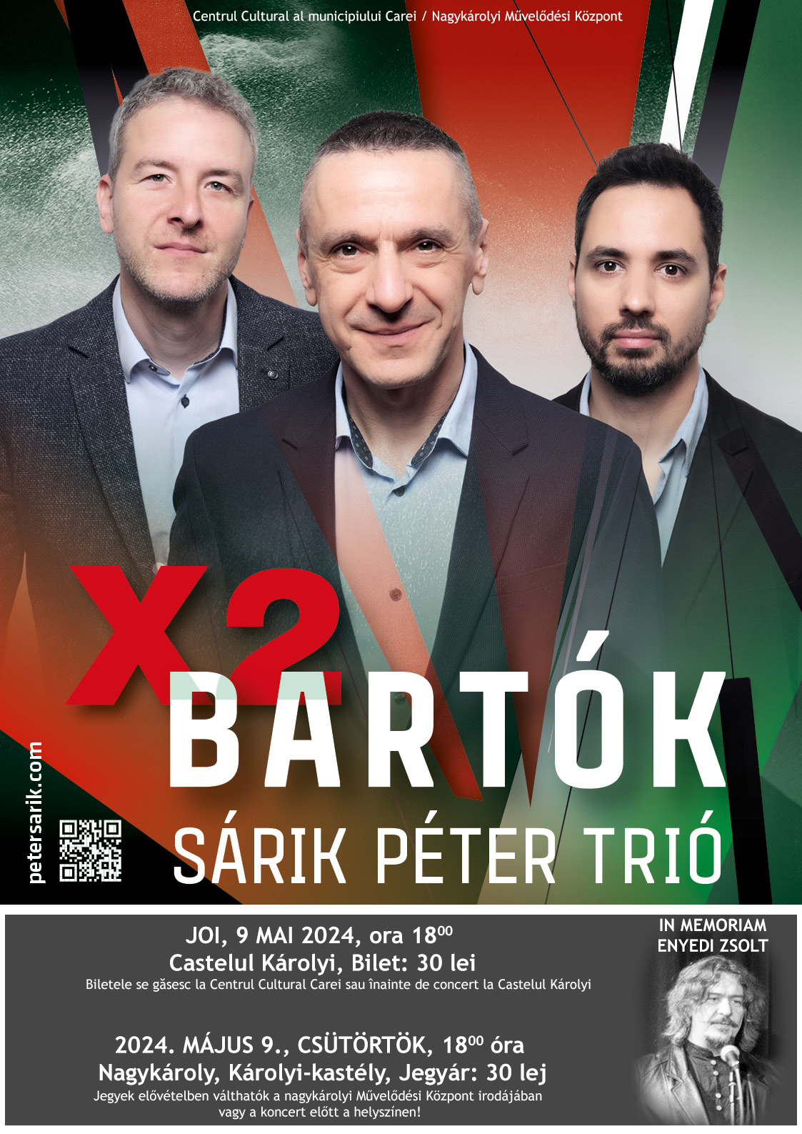 Concert Sárik Péter Trió, la Carei