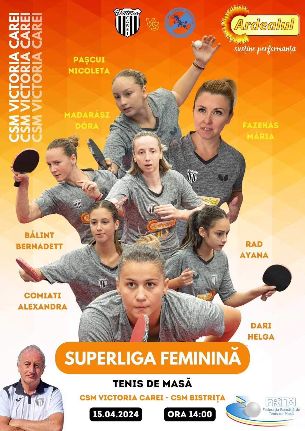 CSM Victoria Carei  are meci, acasă,  cu CSM Bistrița