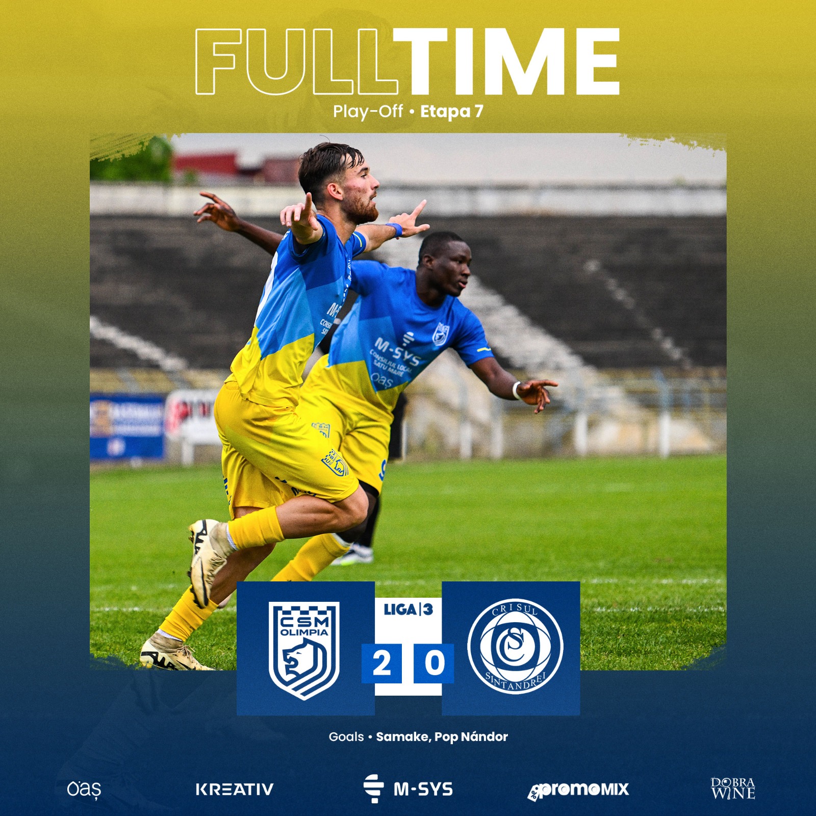 Liga a 3-a. CSM Olimpia bate Crișul și e la un pas de barajul pentru Liga  2-a