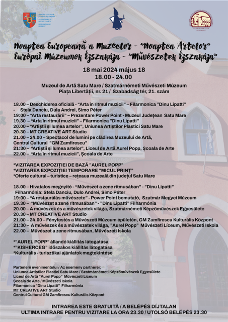 ”NOAPTEA ARTELOR” LA MUZEUL DE ARTĂ - 18 MAI 2024
