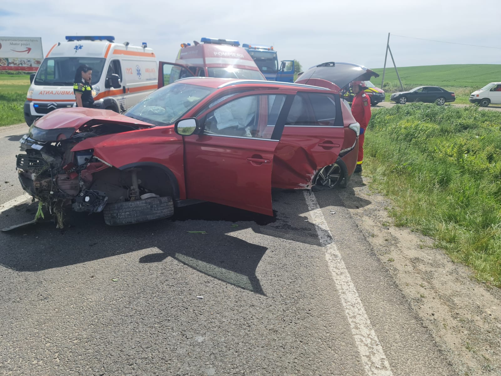 Accident în Supuru de Sus. Patru victime au fost transportate la Unitatea de Primiri Urgențe Satu Mare