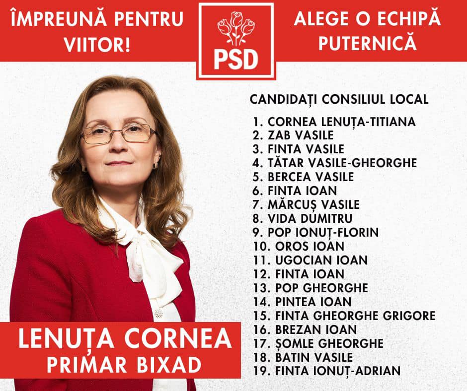 ALEGERI! Lenuța Cornea, candidatul PSD pentru Primăria Bixad