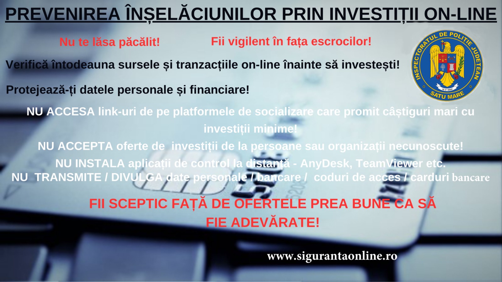 Se implementează Campania de prevenire a fraudelor informatice