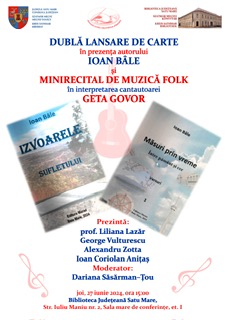 Eveniment editorial cu poezie și muzică folk, la Biblioteca Județeană Satu Mare.