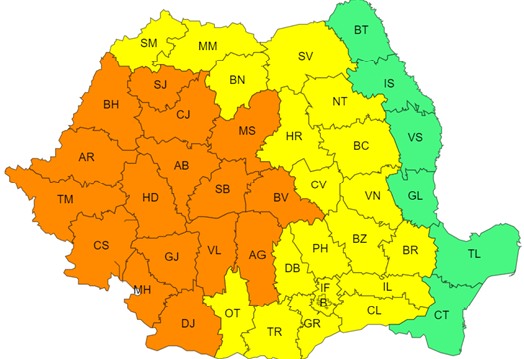 ALERTĂ METEO. Furtună la Satu Mare. Cod Galben