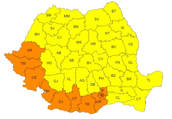 Atenționare meteo în județul Satu Mare. Cod galben de caniculă pentru 9-10 iulie