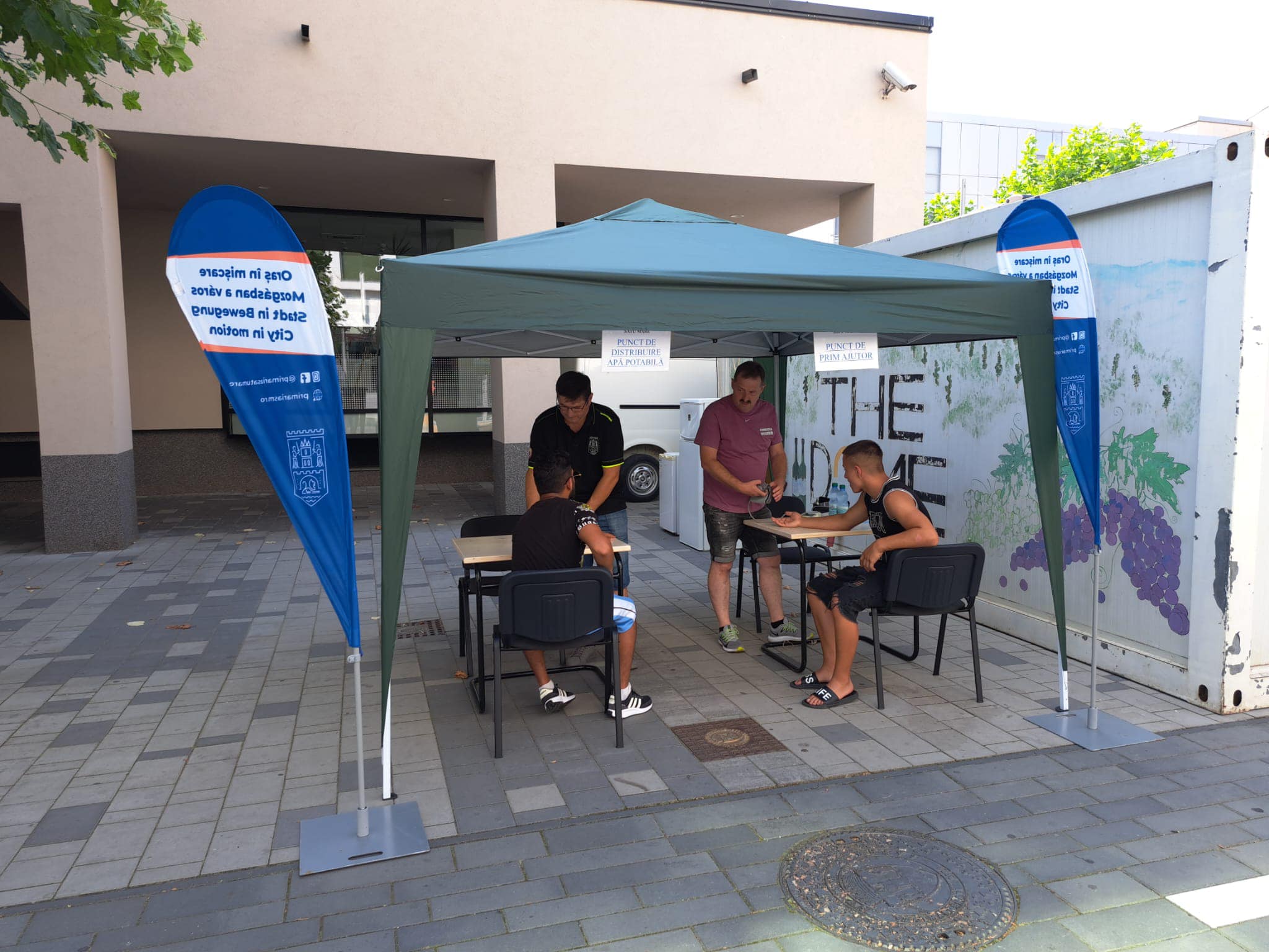 Centre de prim ajutor și hidratare,  la Satu Mare