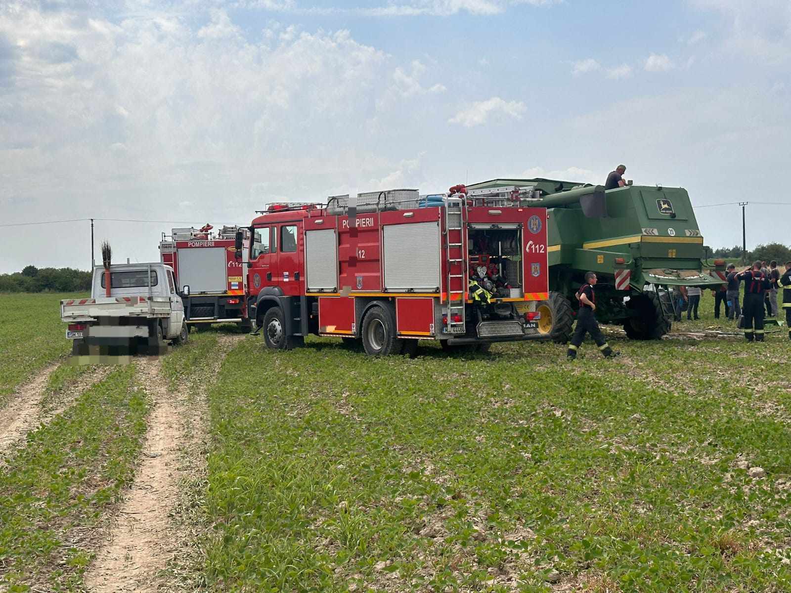 PERICOL. Un sătmărean a ajuns la spital cu arsuri în urma unui incendiu produs la o combină