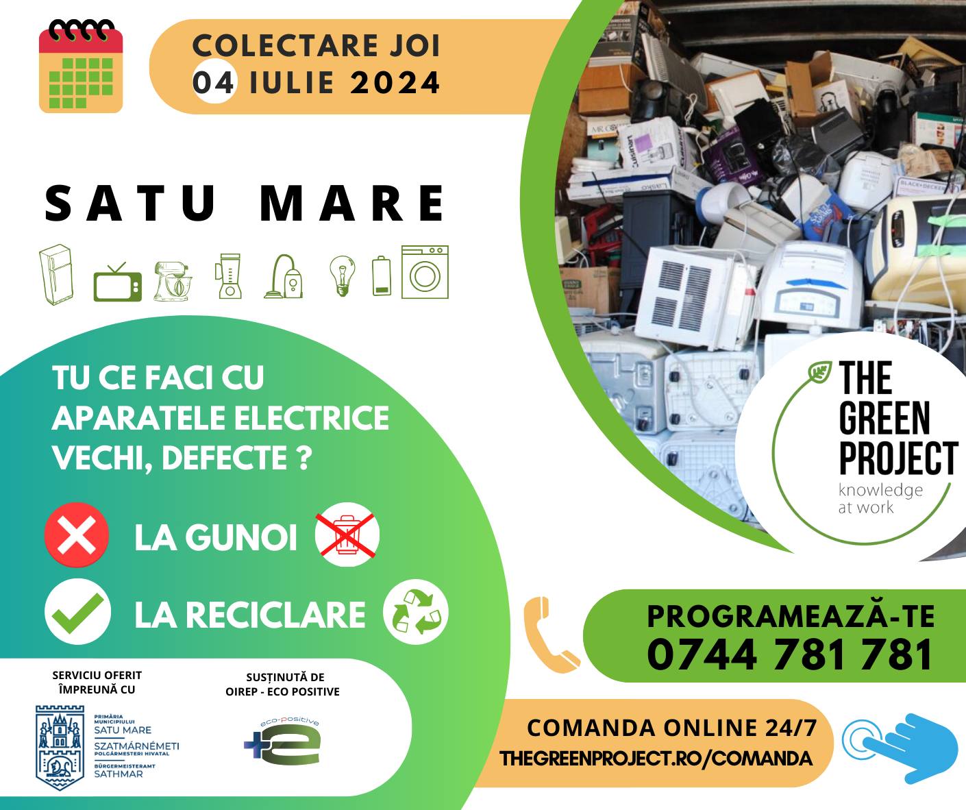 Reciclare responsabilă la Satu Mare. Colectare gratuită de aparate electrice