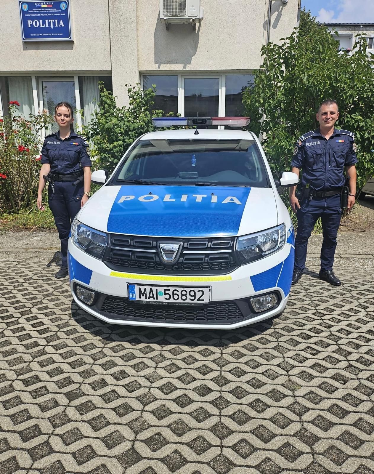 Politiștii din Satu Mare au însoțit o viitoare mamă la spital. Meseria de polițist presupune a fi, înainte de toate, om!