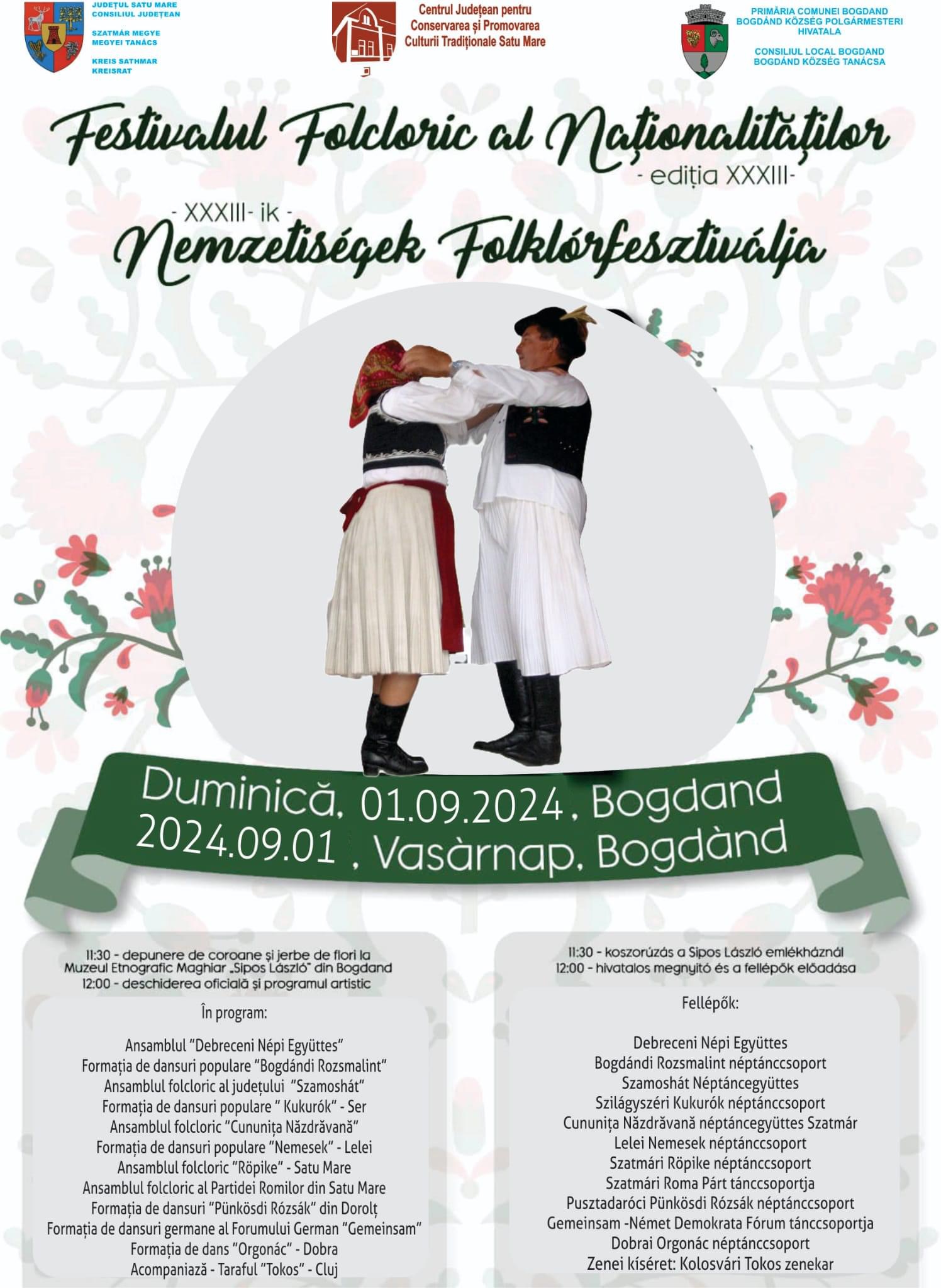 Festivalul Folcloric al Naţionalităţilor de la Bogdand – ediția a XXXIII- a