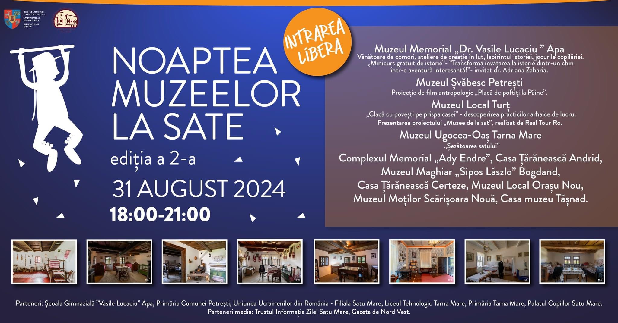 Muzeele de la sate își deschid porțile pentru vizitatori sâmbătă, 31 august.