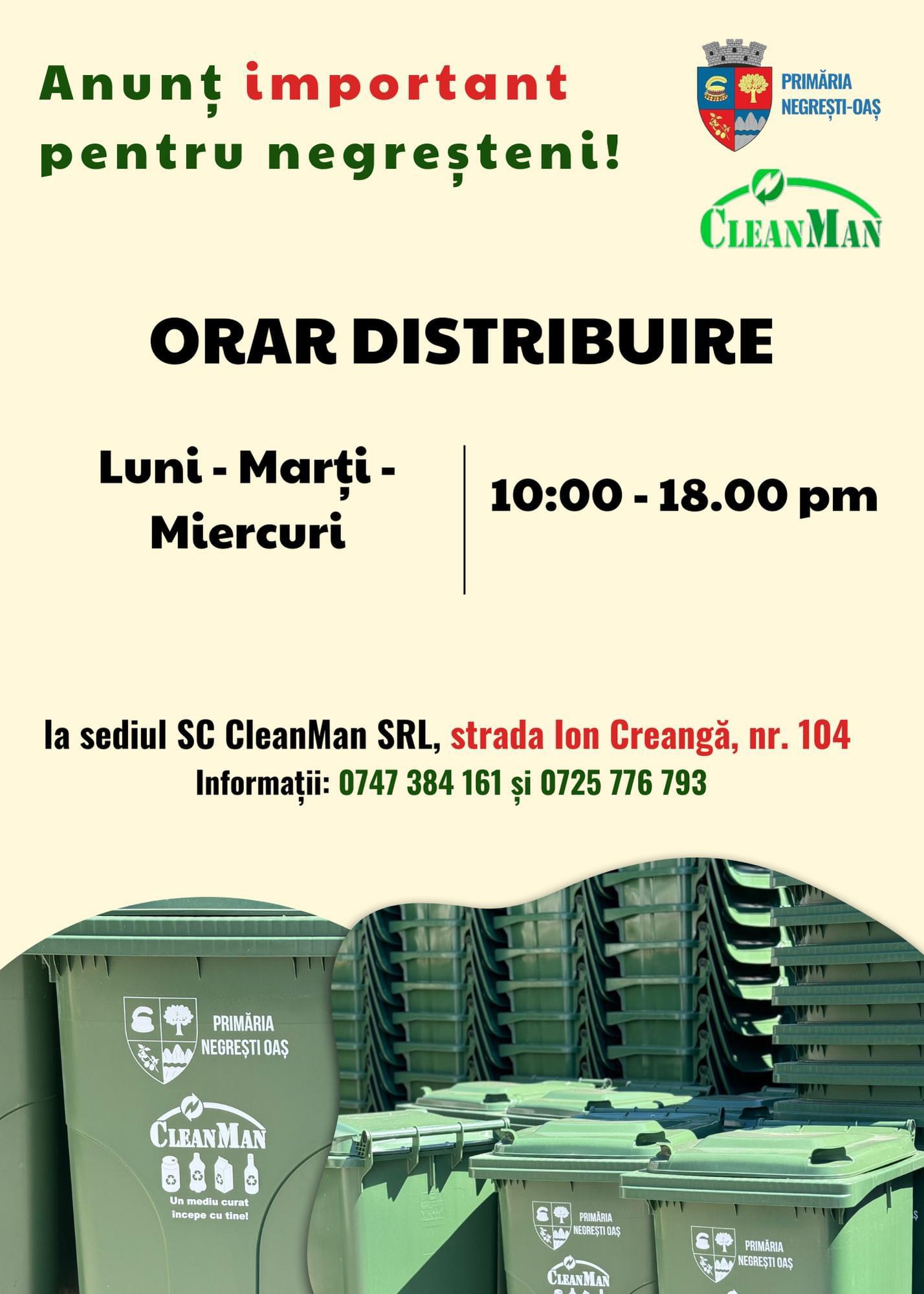 Primăria orașului Negrești Oaș anunță că p𝗿𝗼𝗴𝗿𝗮𝗺𝘂𝗹 𝗱𝗲 𝗱𝗶𝘀𝘁𝗿𝗶𝗯𝘂𝗶𝗿𝗲 𝗮 𝗲𝘂𝗿𝗼𝗽𝘂𝗯𝗲𝗹𝗲𝗹𝗼𝗿 𝗮 𝗳𝗼𝘀𝘁 𝗺𝗼𝗱𝗶𝗳𝗶𝗰𝗮𝘁!