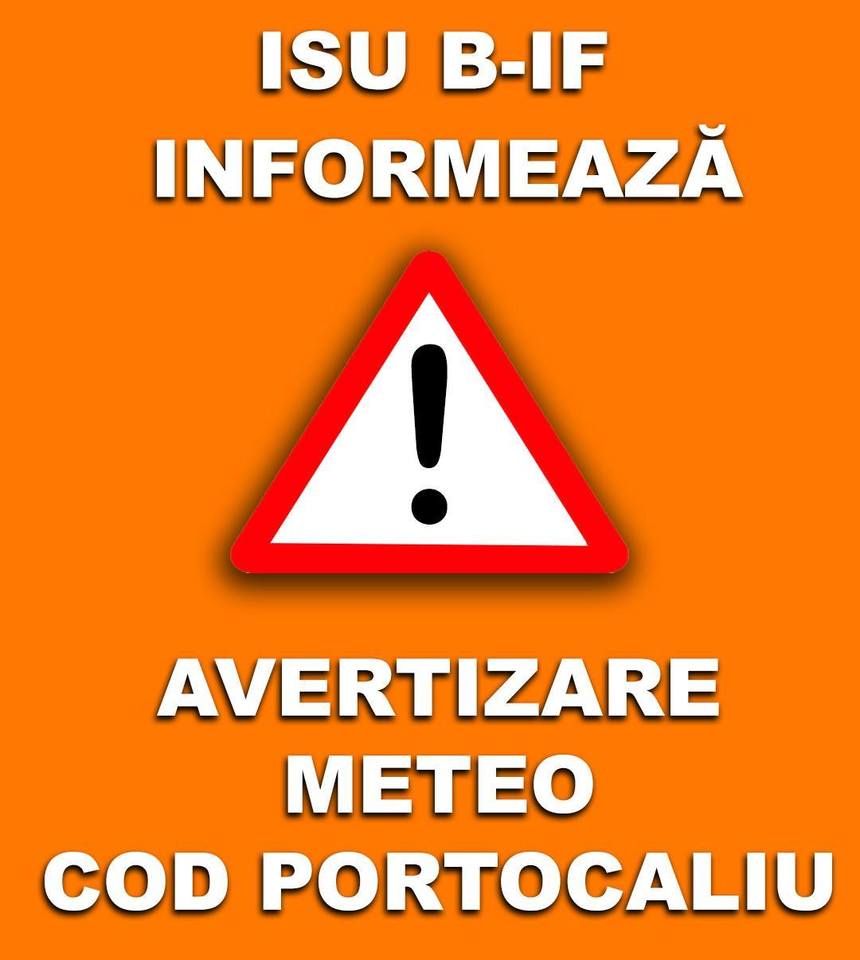 COD PORTOCALIU DE CANICULĂ ȘI COD GALBEN DE INSTABILITATE ATMOSFERICĂ, ÎN JUDEȚ