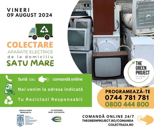 Colectare aparate electrice - serviciu pus la dispoziția cetățenilor de Primăria Municipiului Satu Mare