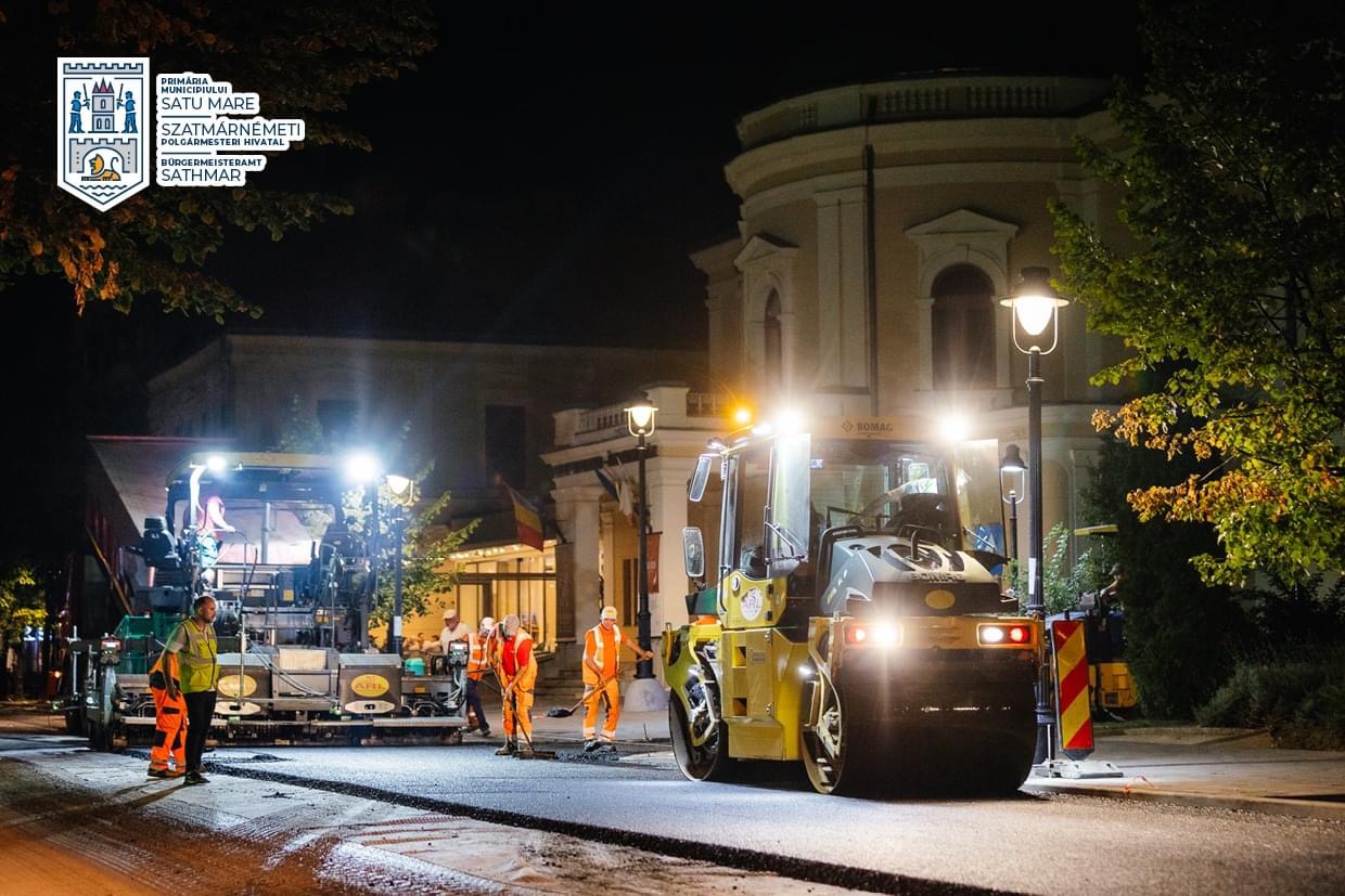 FOTO. Lucrările de asfaltare a străzii Horea s-au derulat pe parcursul nopții