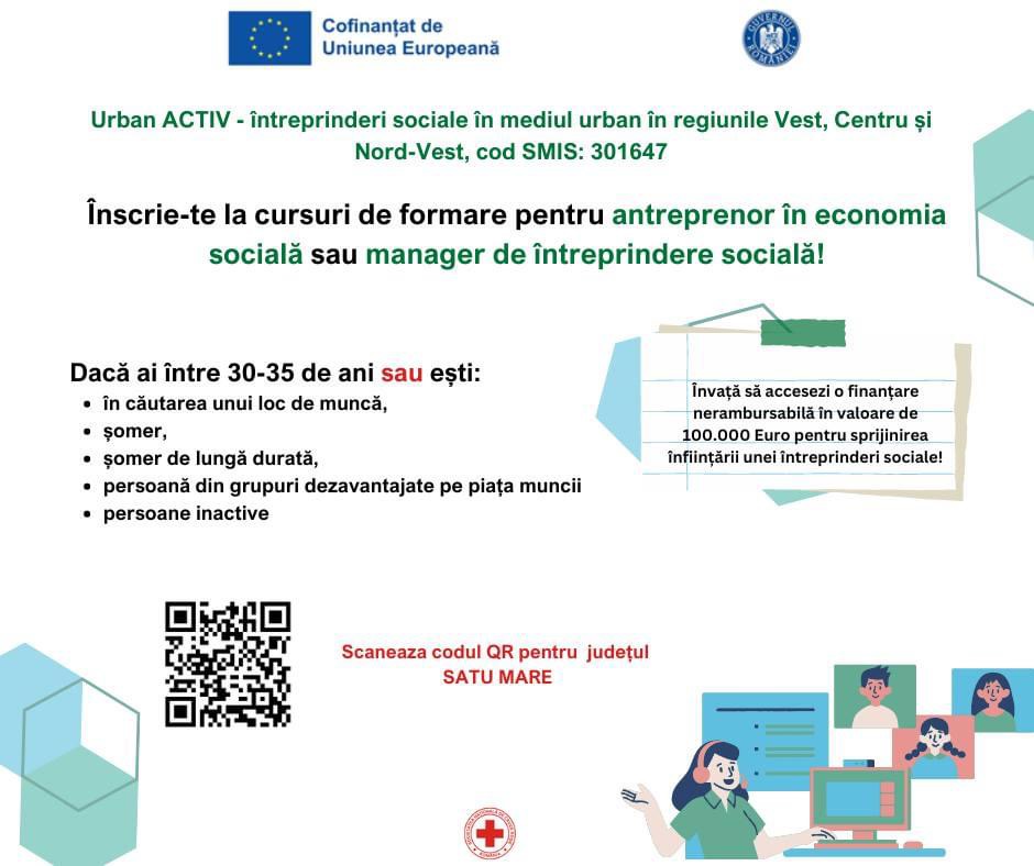 Cursuri de formare profesională organizate de Societatea Națională de Cruce Roșie