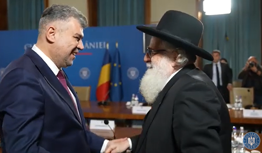 Marcel Ciolacu, la întâlnirea: Este important să continuăm politicile de prevenire și combatere a antisemitismului